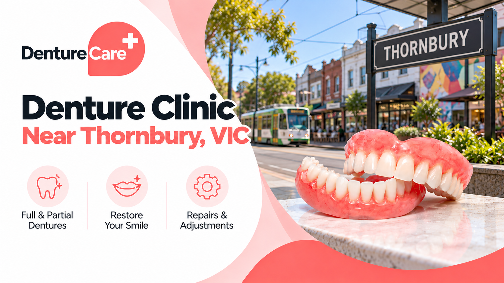 Looking for a denture clinic near Thornbury VIC? Explore full dentures, partial dentures, repairs and adjustments at Denture Care Plus in Ivanhoe. Enquire today.